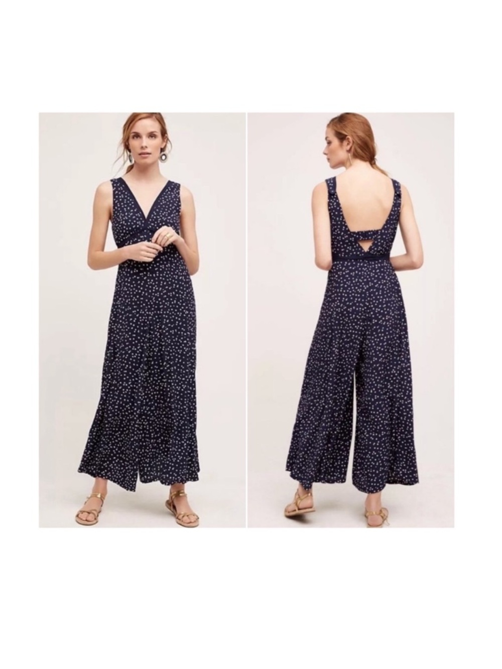 LIKE NEW HD in Paris Tallulah wide leg polka dot jumpsuit